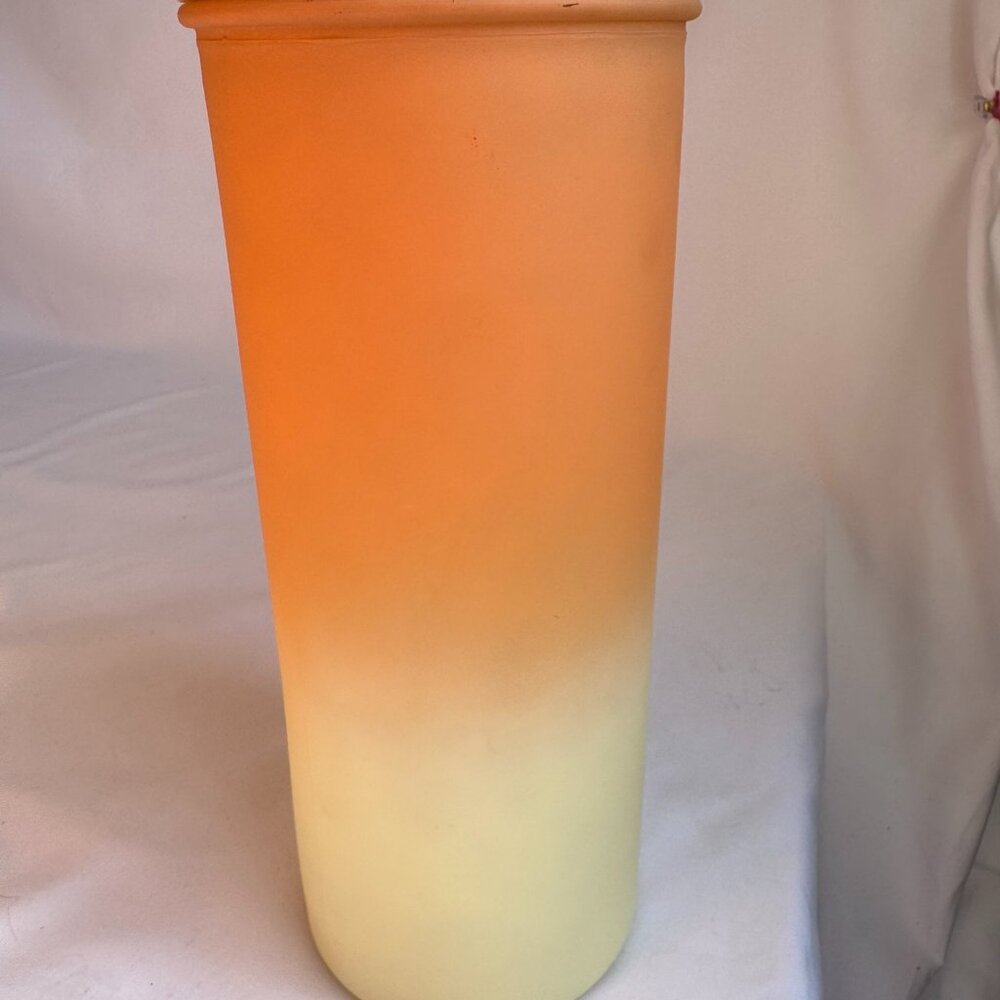 Frosted Orange to Cream Ombre 1.92L Canister with Bamboo Lid